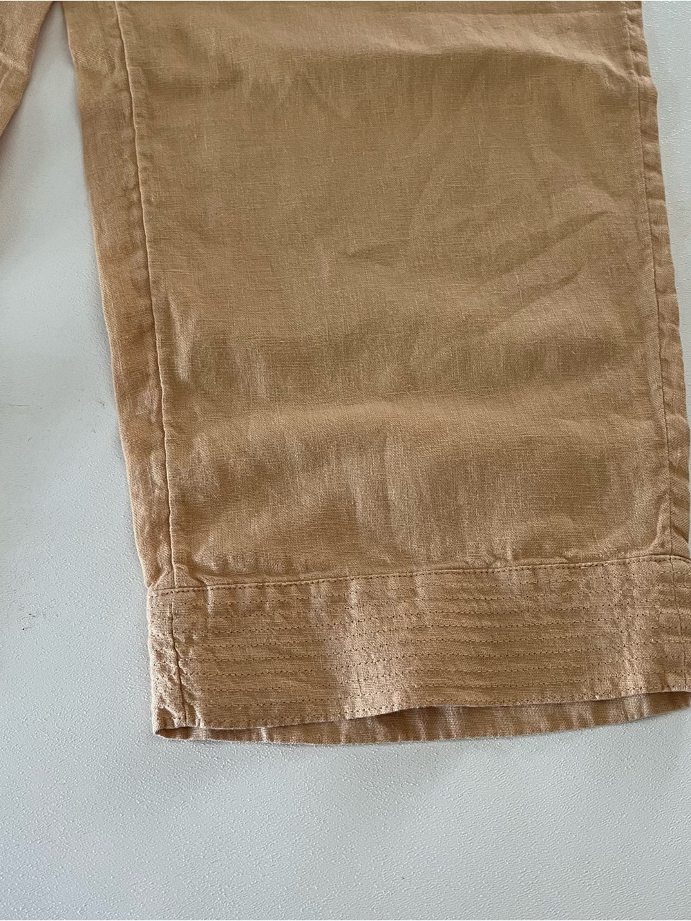 J. Jill Pure Jill Jacquard Stitch Peach Linen Cropped Pants M - Picture 3 of 7